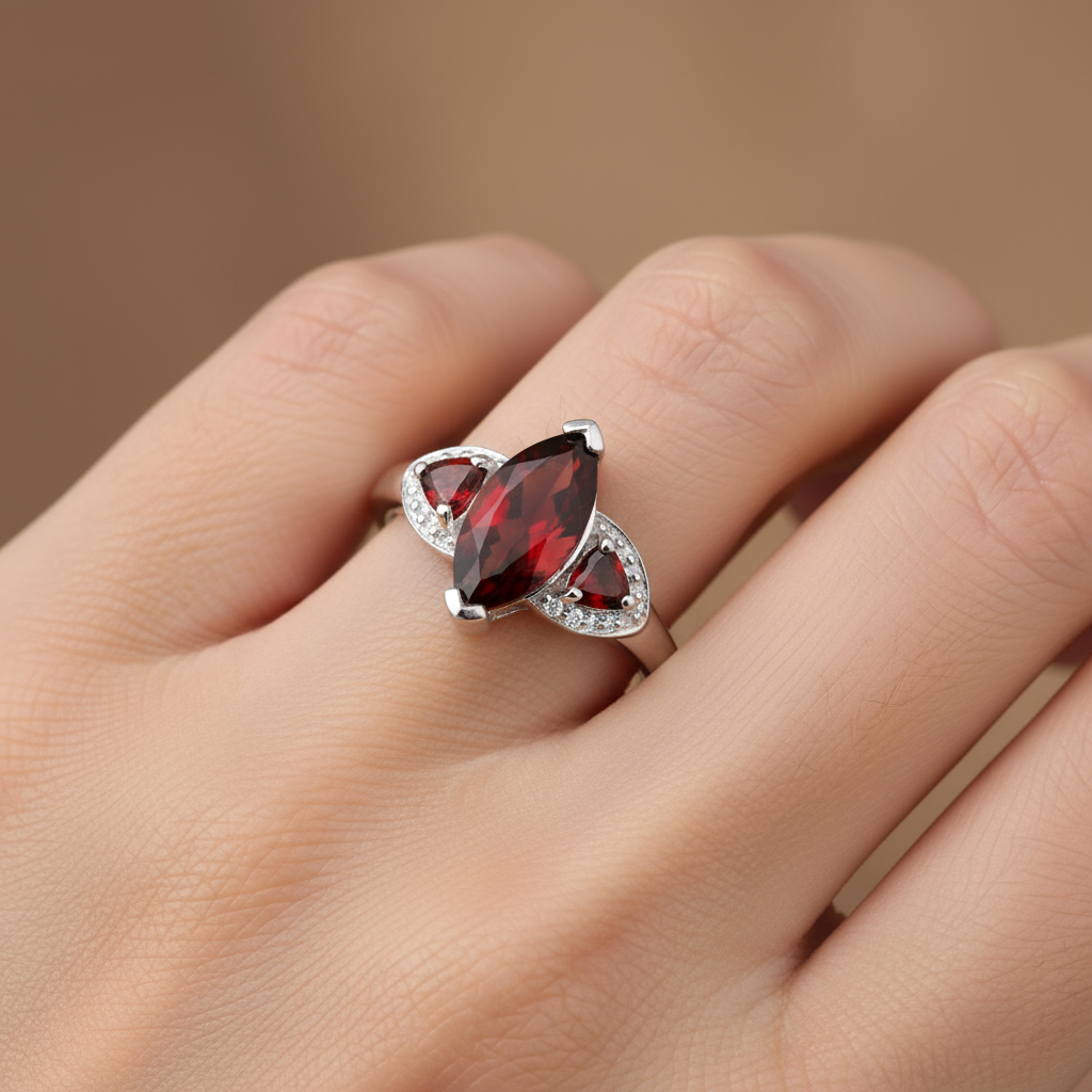 Radiant Garnet Ring
