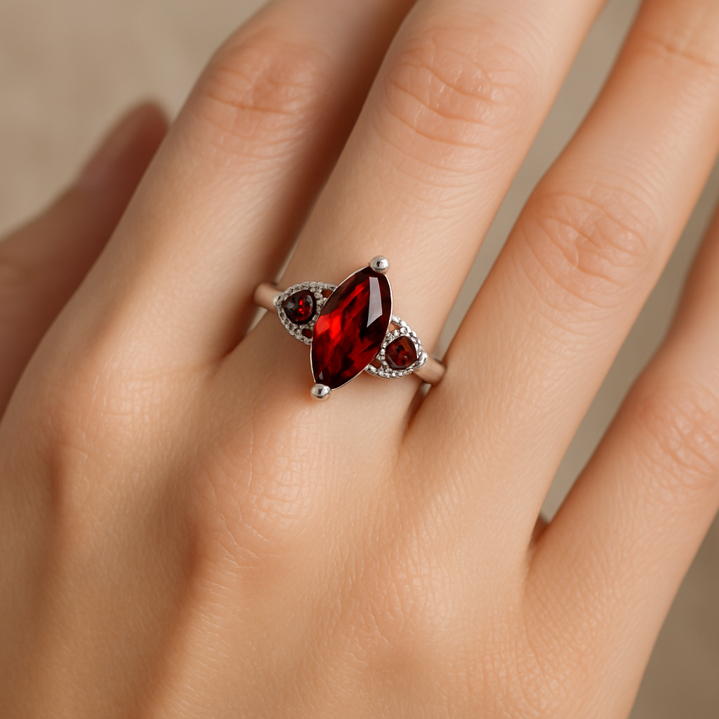 Radiant Garnet Ring