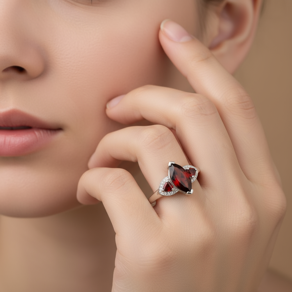 Radiant Garnet Ring