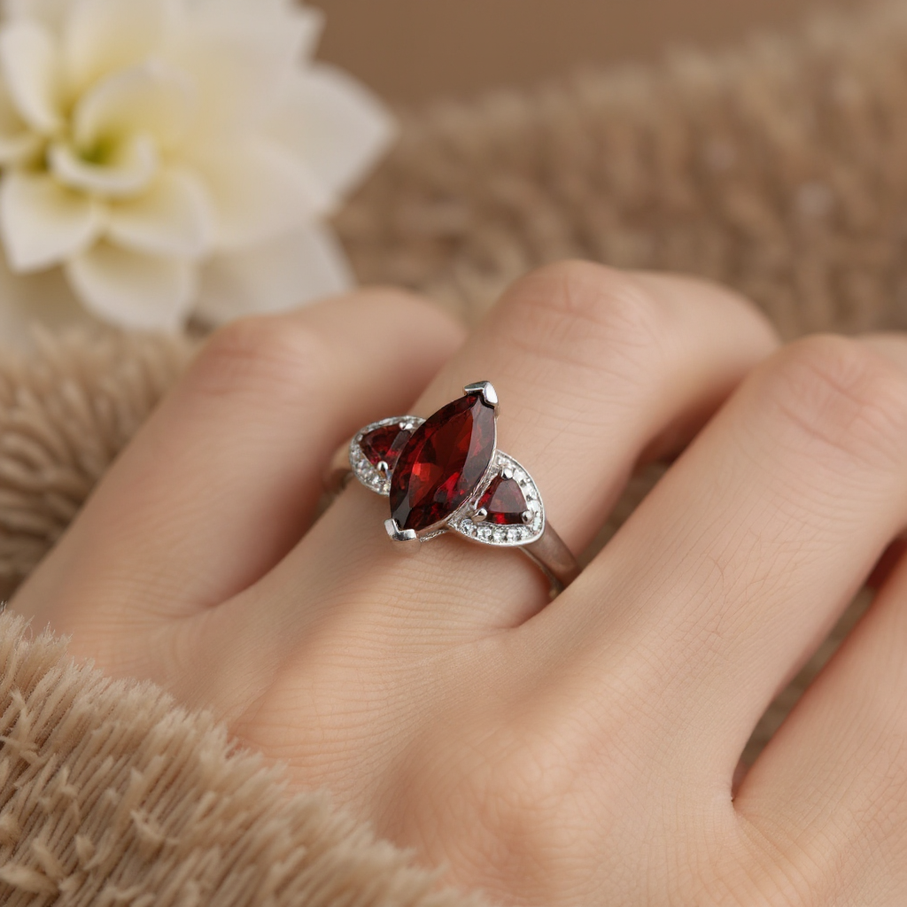 Radiant Garnet Ring