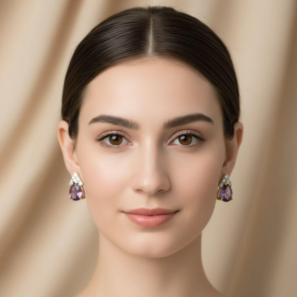 Amethyst Gold Earrings