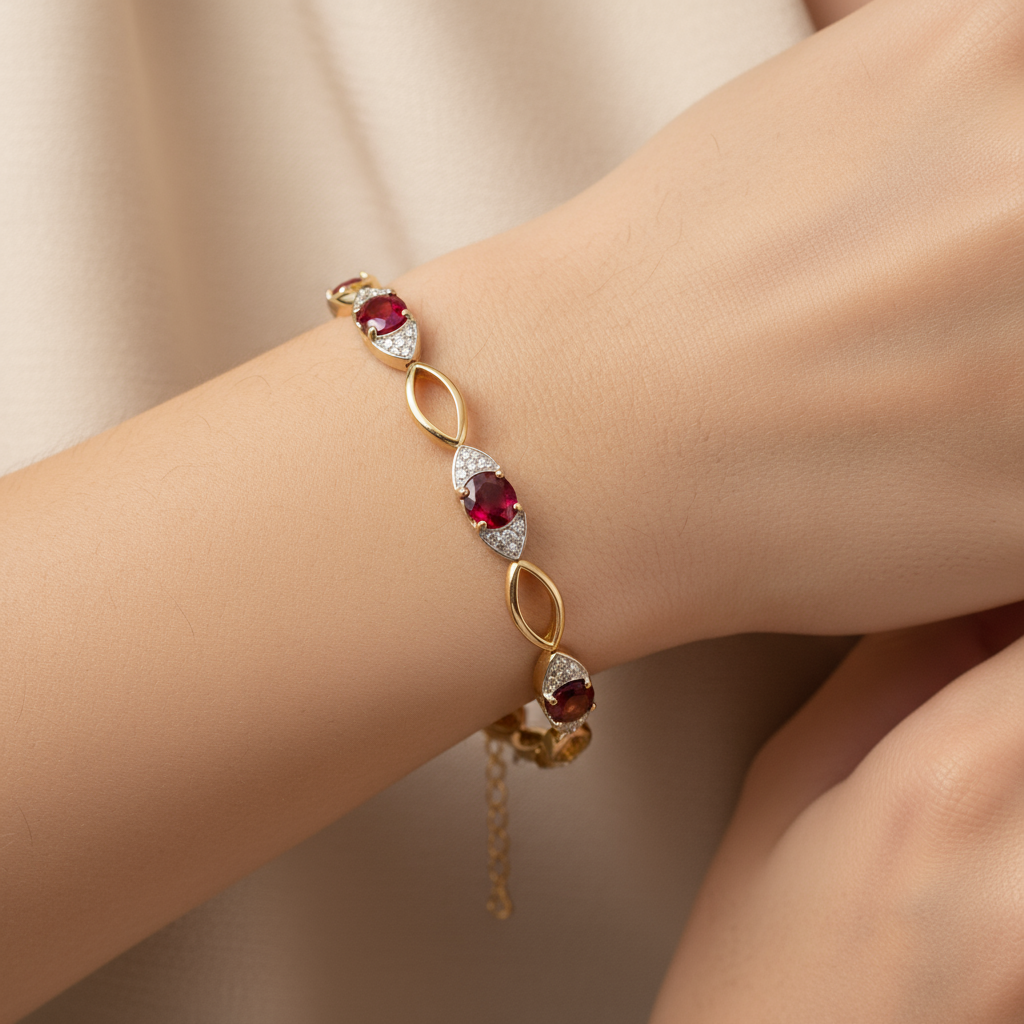 Golden Garnet Radiance Bracelet