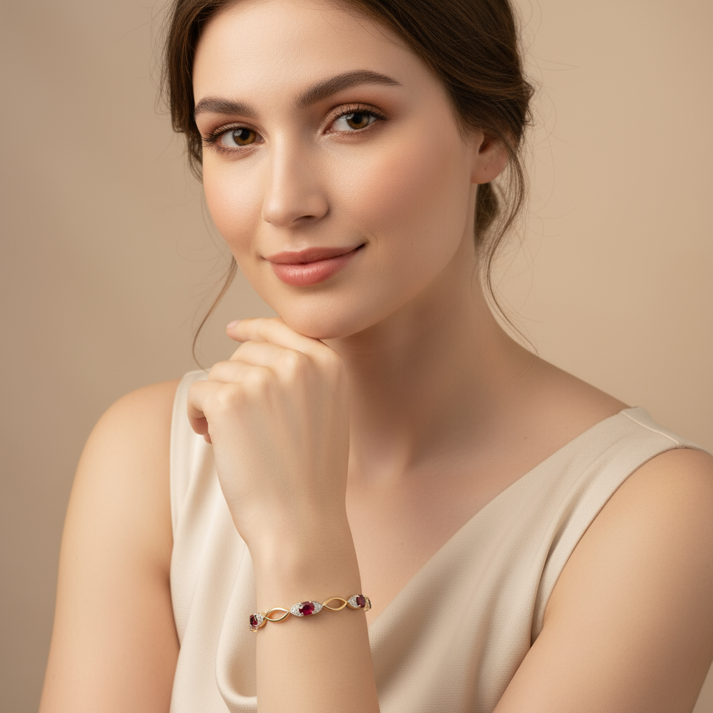 Golden Garnet Radiance Bracelet