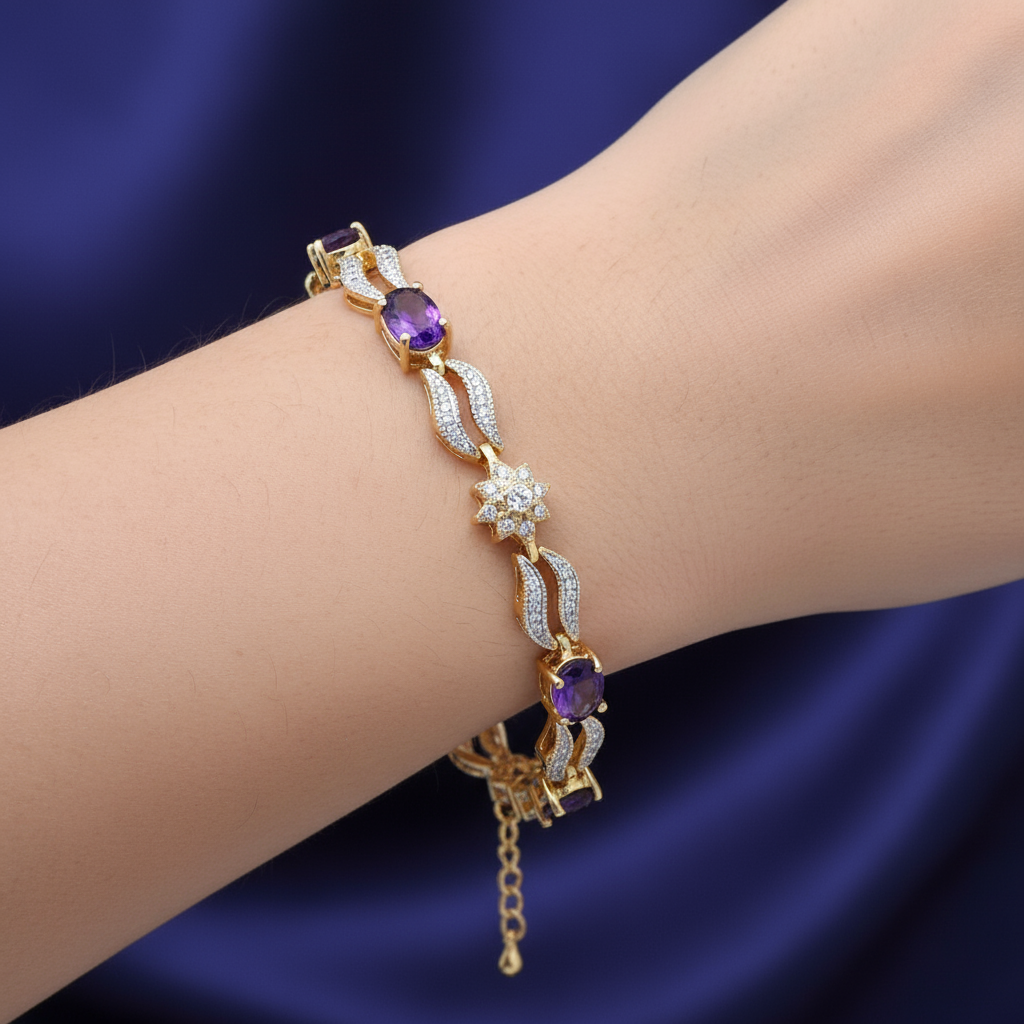 Amethyst Dusk Diamond Bracelet