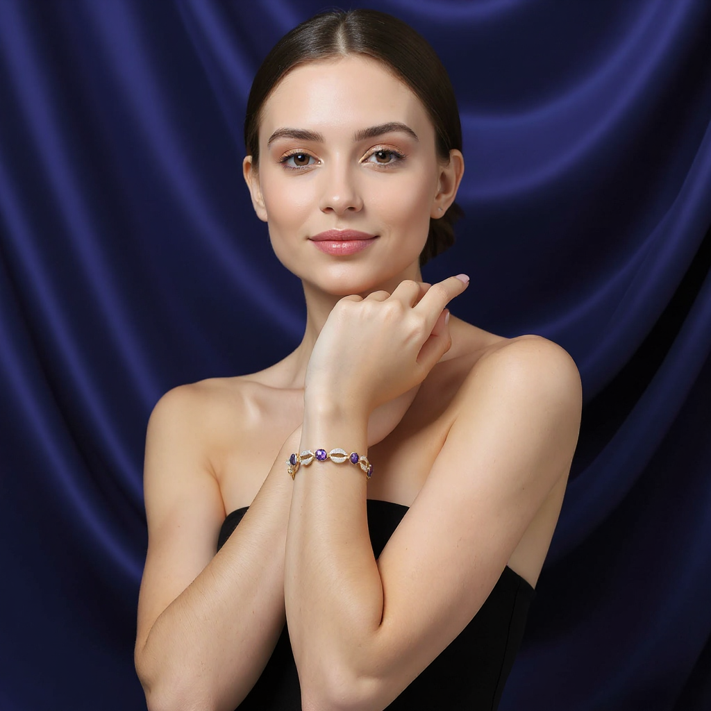 Amethyst Dusk Diamond Bracelet
