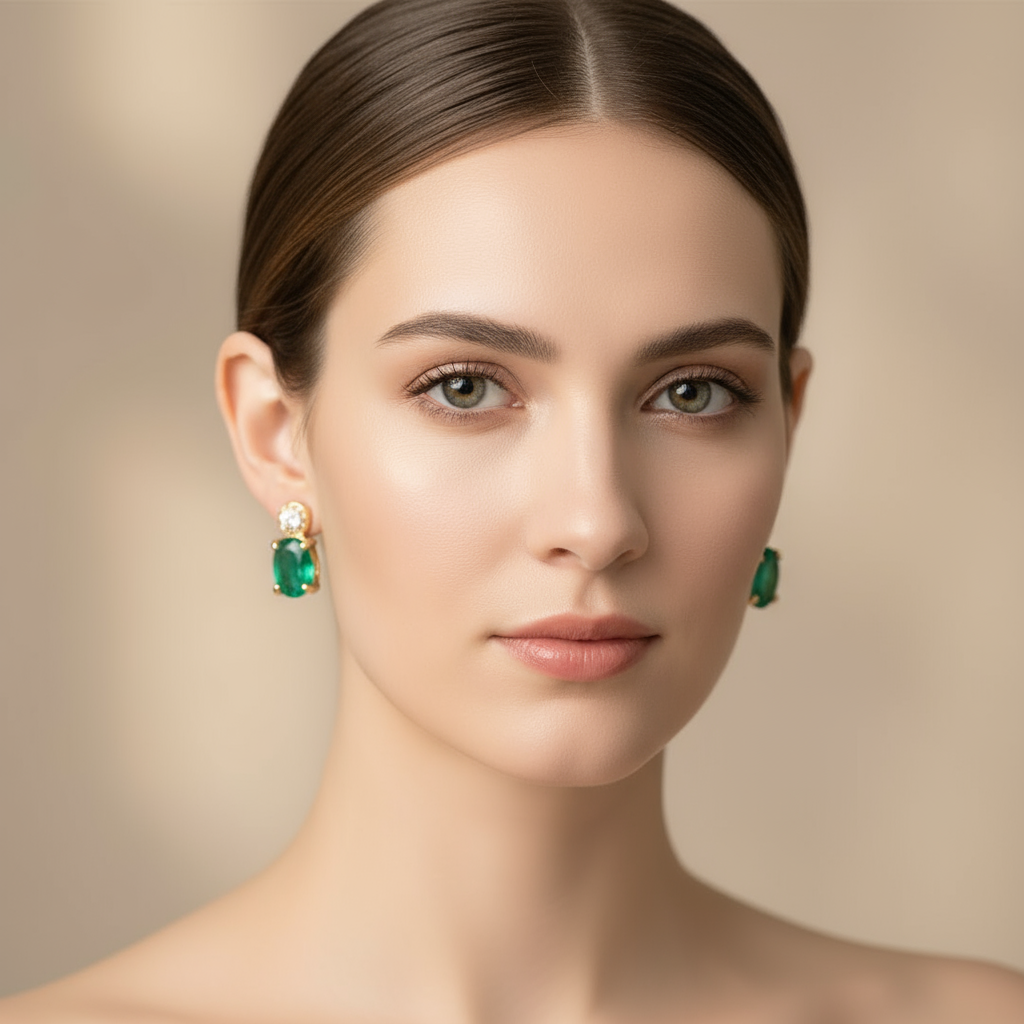 Emerald Radiance Diamond Earrings