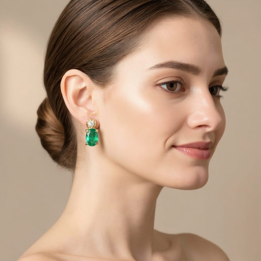 Emerald Radiance Diamond Earrings