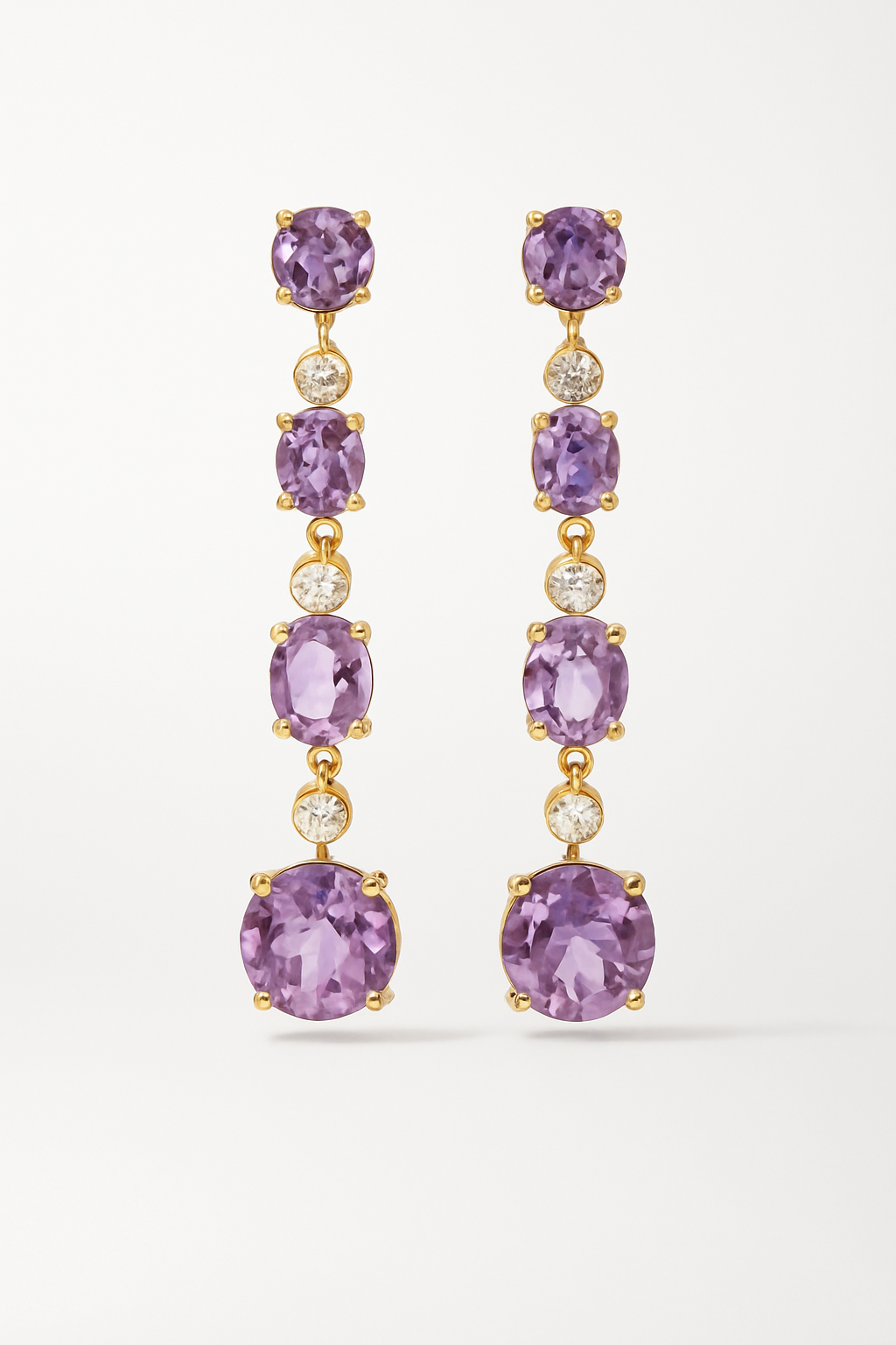 Amethyst Cascade Free Fall Earrings