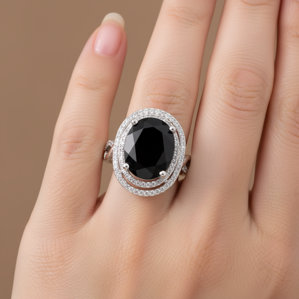 Midnight Elegance Sapphire Ring