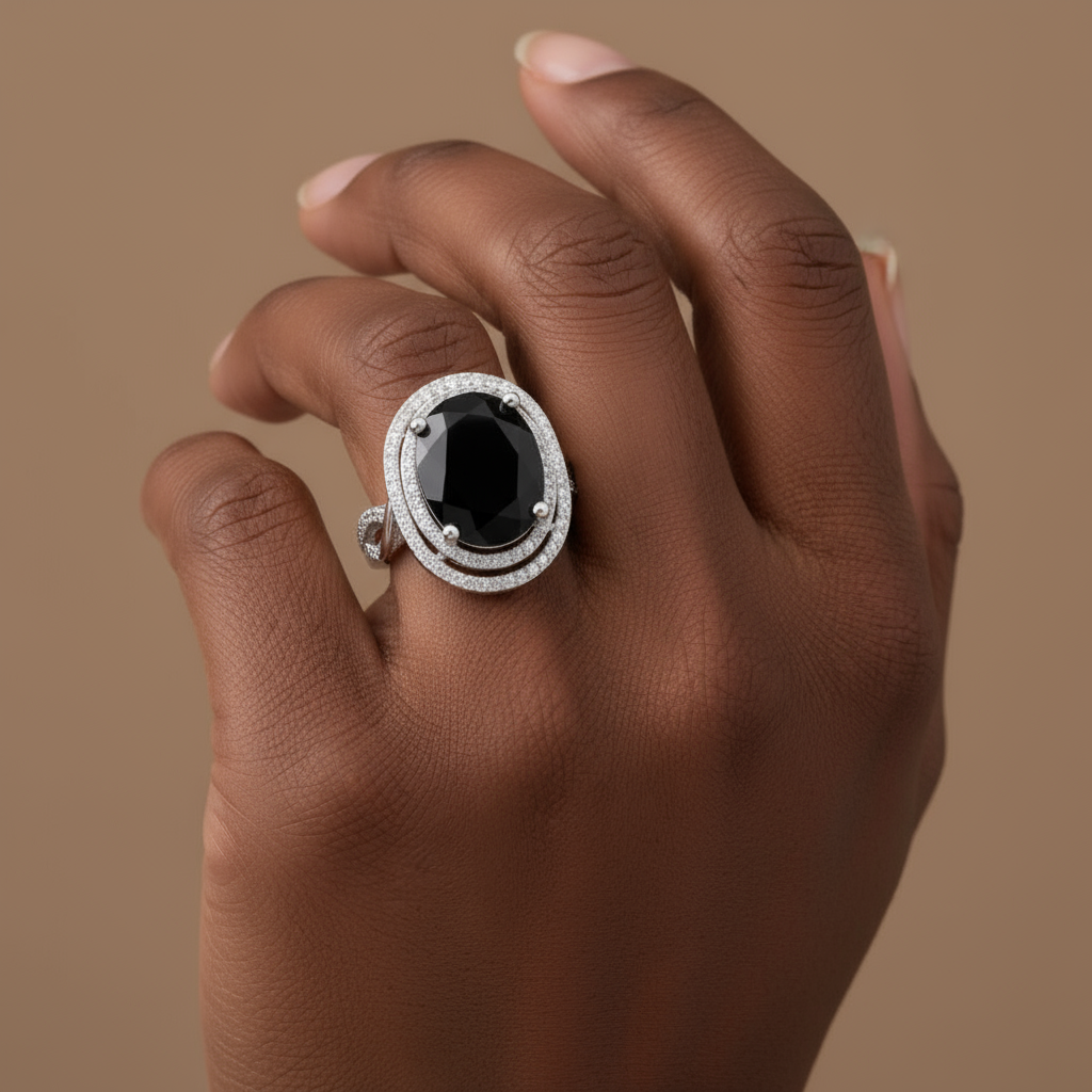 Midnight Elegance Sapphire Ring