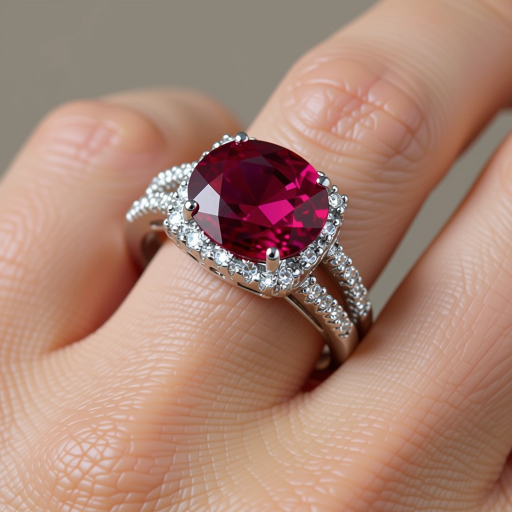 Crimson Aura Ruby Ring