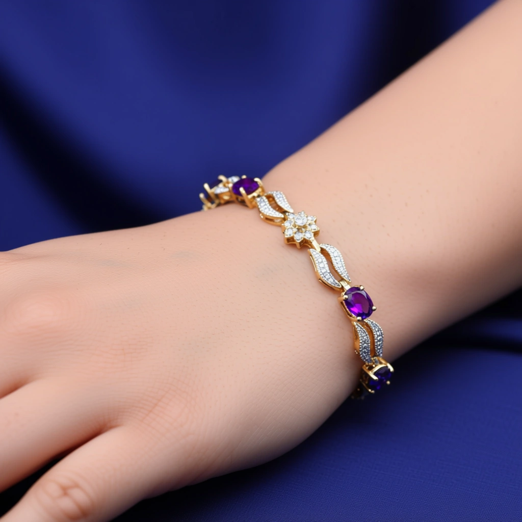 Amethyst Dusk Diamond Bracelet