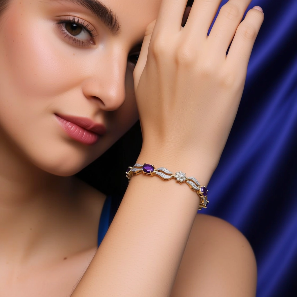 Amethyst Dusk Diamond Bracelet