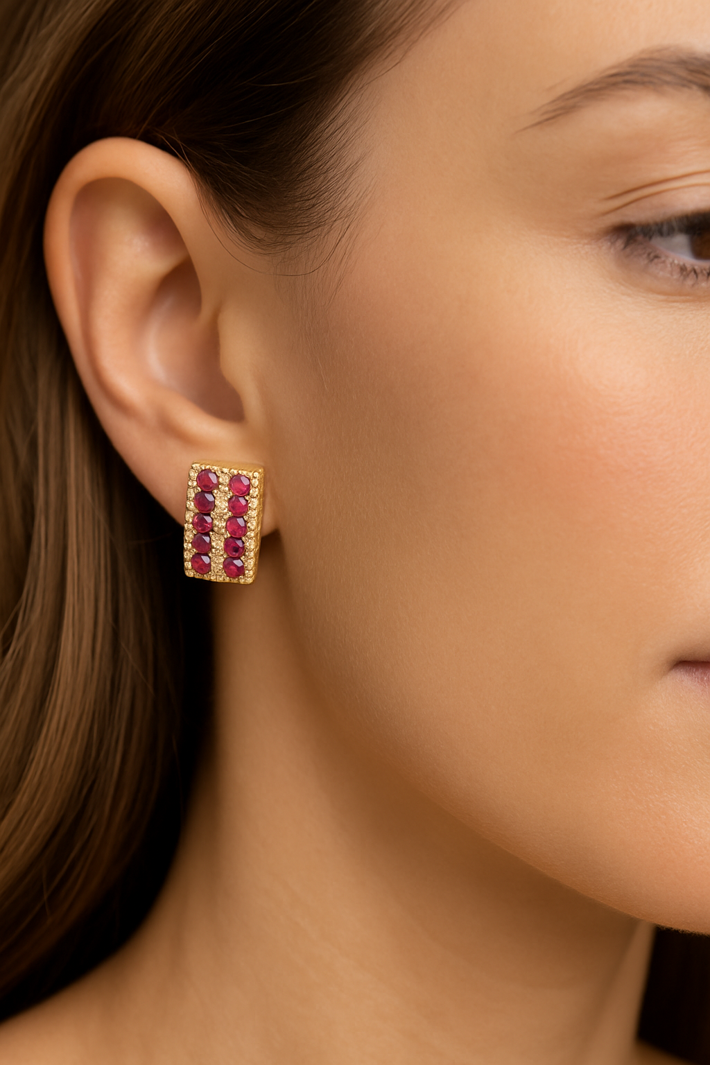 Crimson Radiance Ruby Earrings