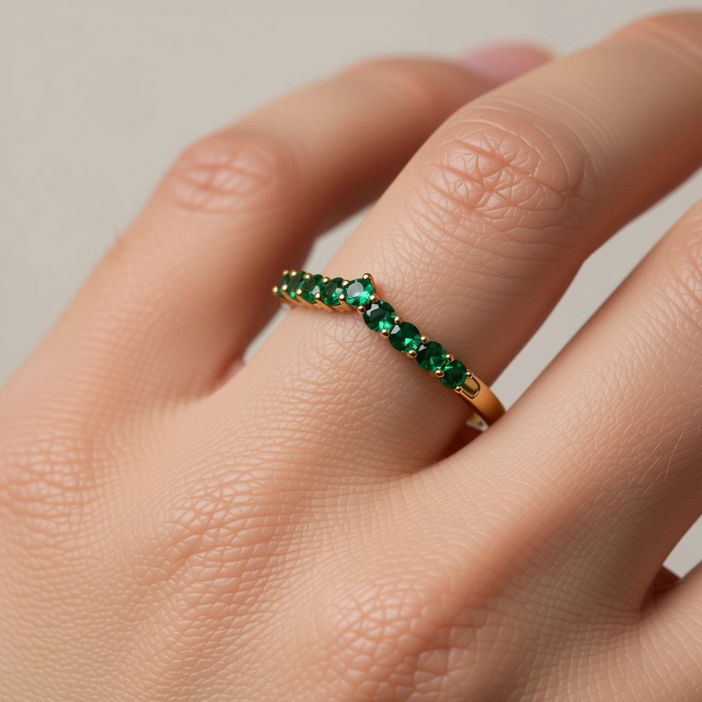 Gorgeous 10K Gold Emerald Ring