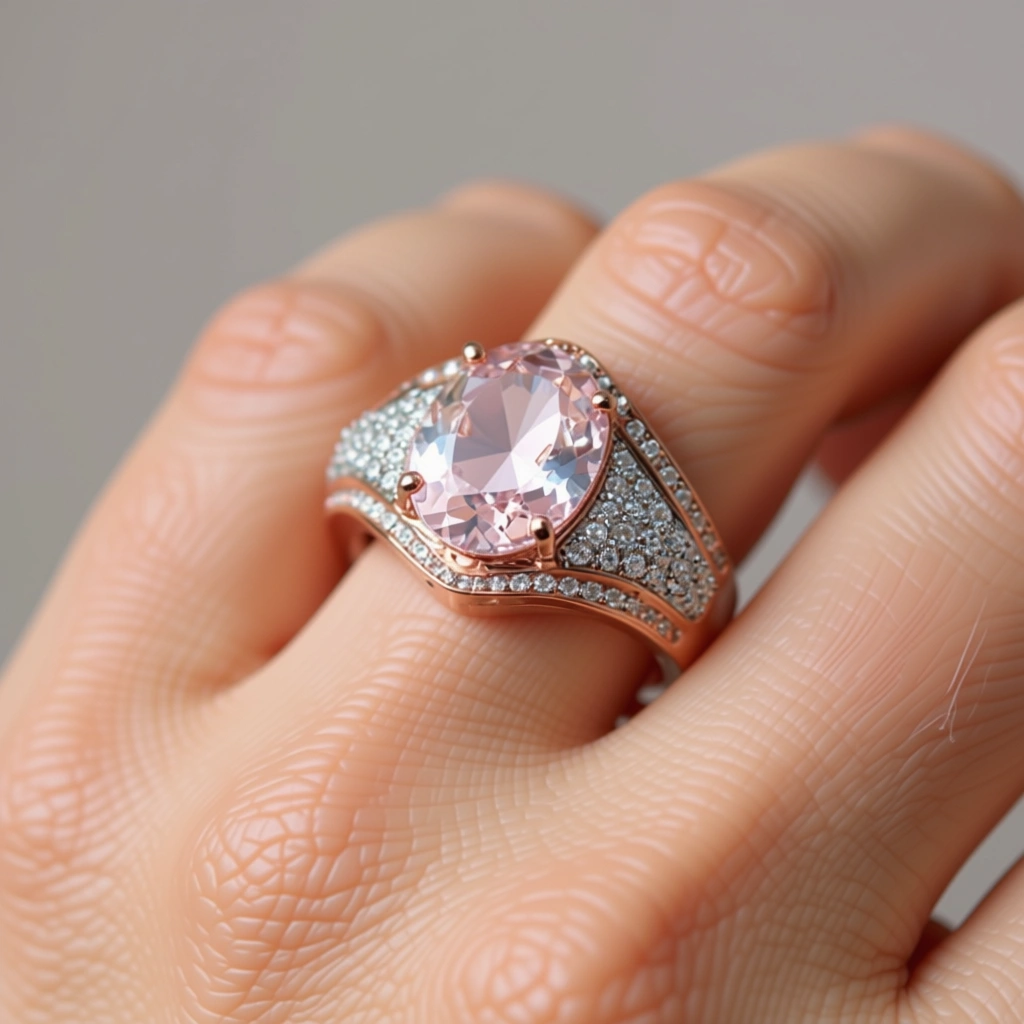 Gorgeous 10K Rose Gold Morganite Ring